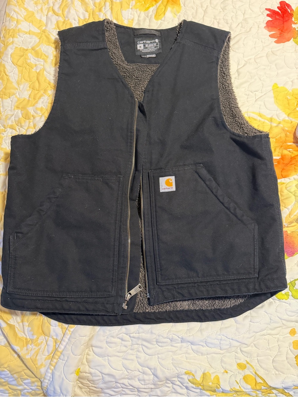 Carhartt Black Sherpa-Lined Work Vest